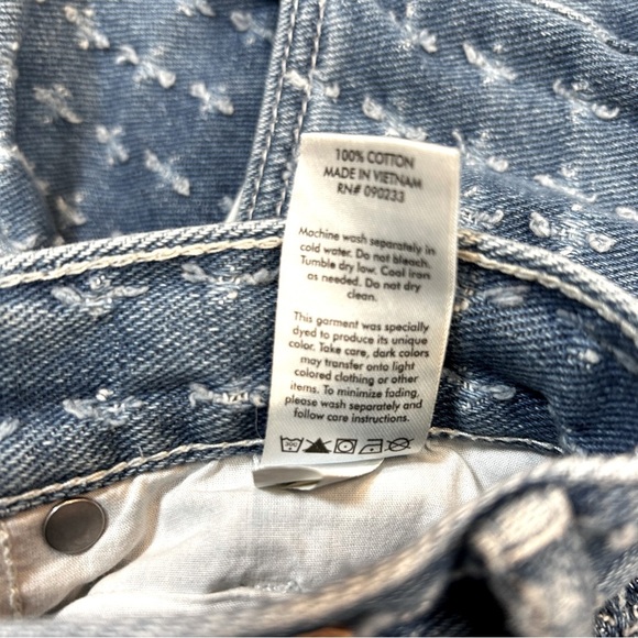 PACSUN $65 Medium Wash Distressed Dad Jean High Rise Straight Leg Size 25 - Picture 6 of 7